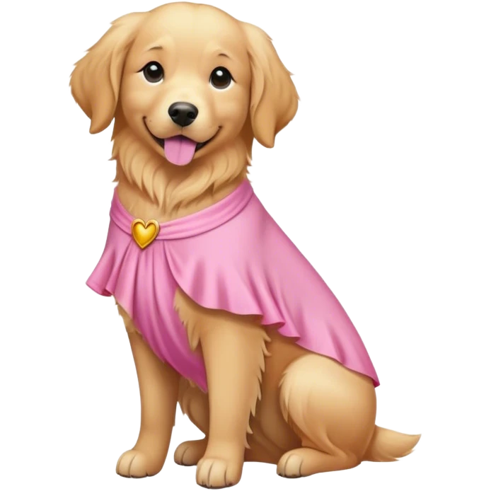 A golden retriever wearing a pink dress  emoji