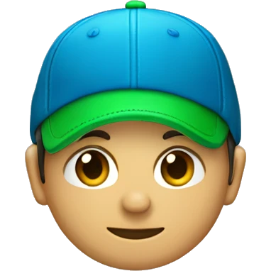 Murciélago azul y verde con un gorro  emoji