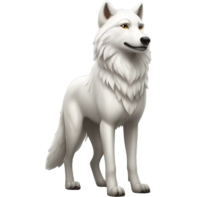 white wolf standing emoji