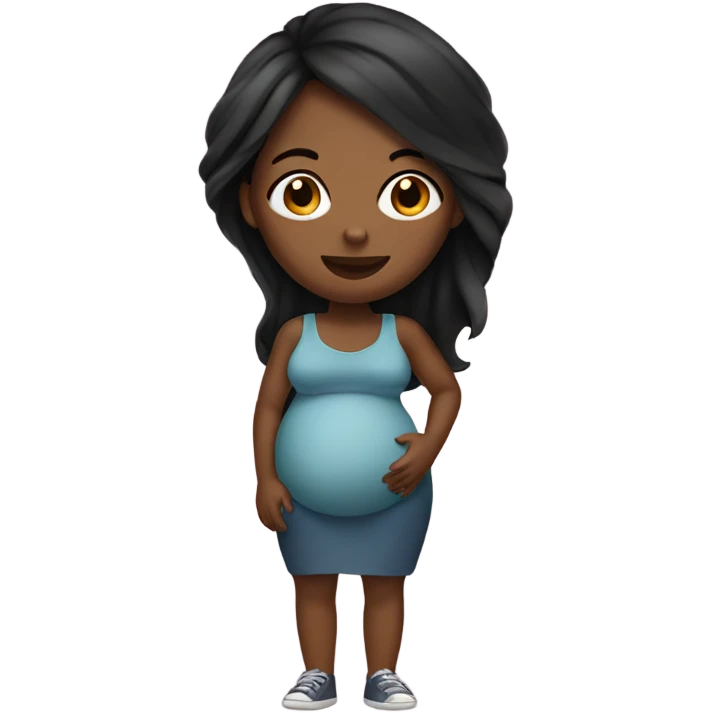 pregnant black girl with straight hair  emoji