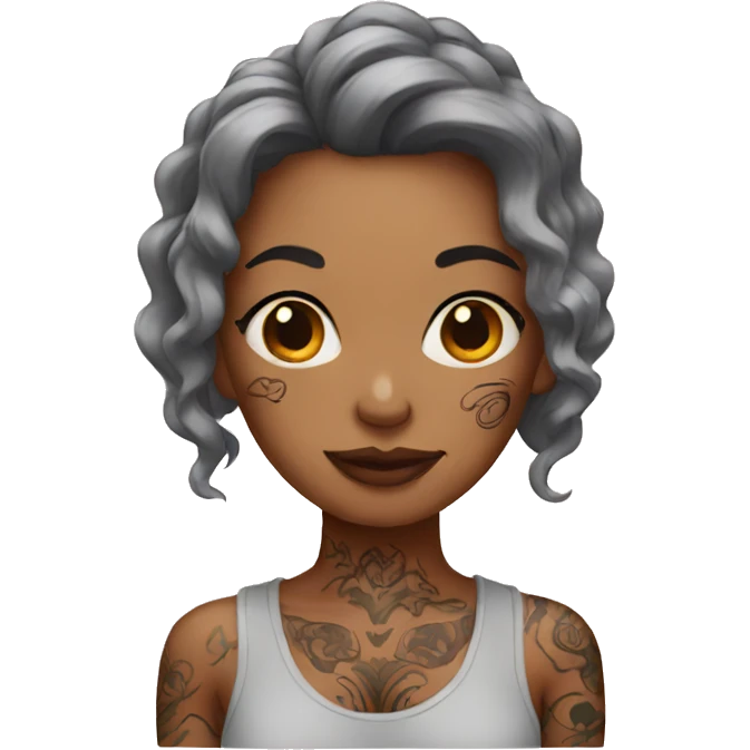 Woman wearing tattoos  emoji