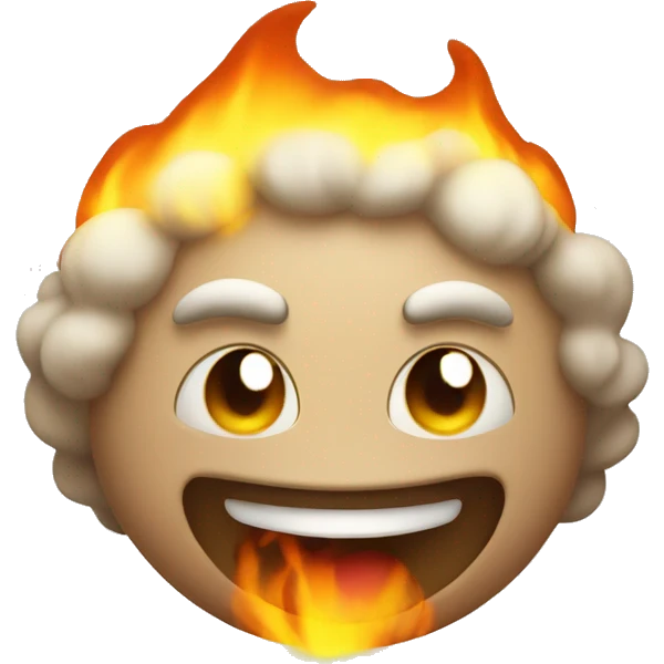 Cute small smiling fireball emoji