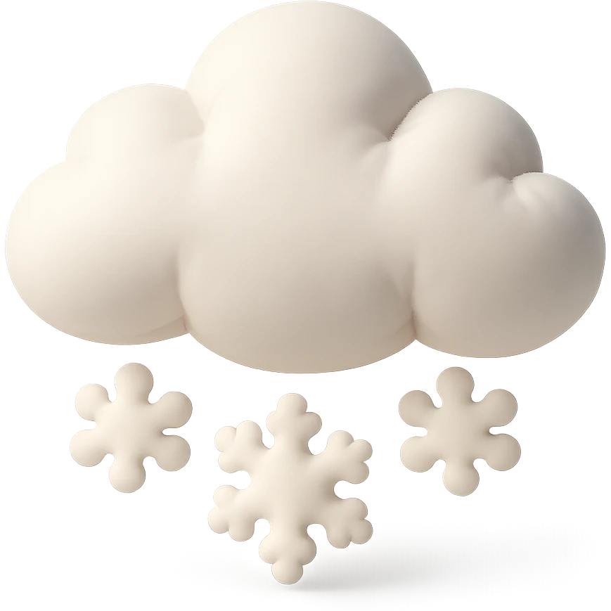 plush snow cloud with falling snowflakes, soft edges, cute and soft, cushion style emoji