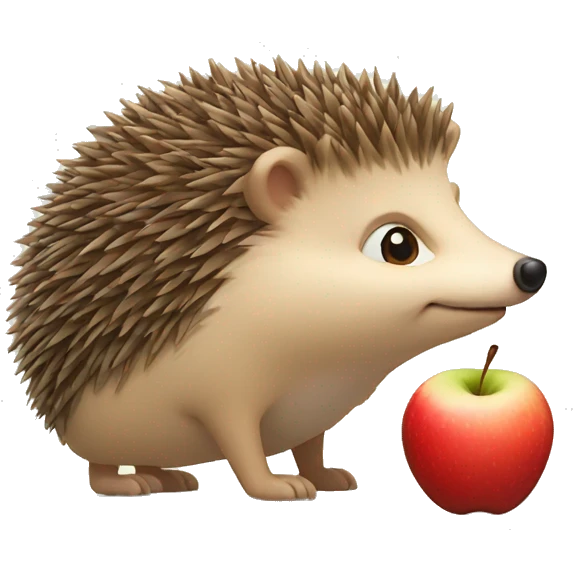 hedgehog with an apple emoji