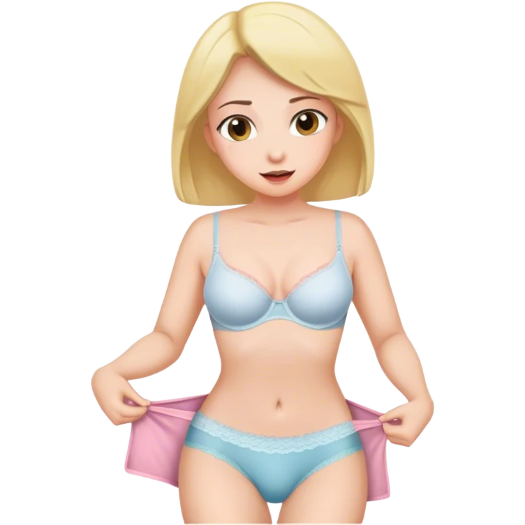Realistic woman putting her underwear on emoji