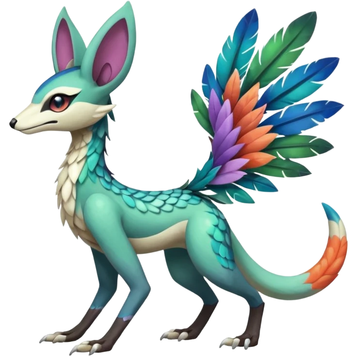 Colorful Exotic Meloetta-Trico-Vernid-Sergal-Pokémon-Fakémon-creature emoji
