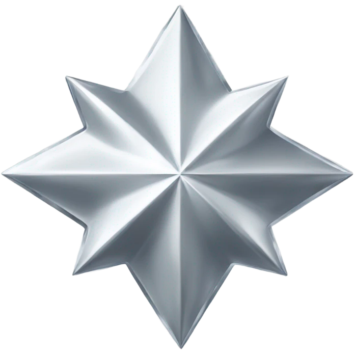 white chrome four-point star diamond emoji
