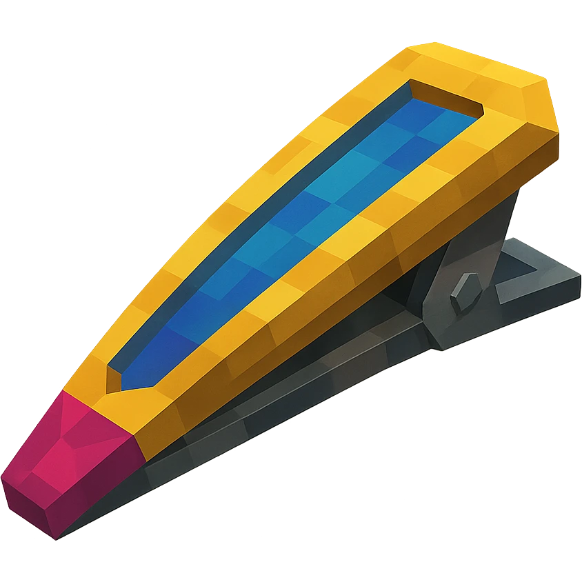 hairclip, geometric and modern, low poly 3D style emoji