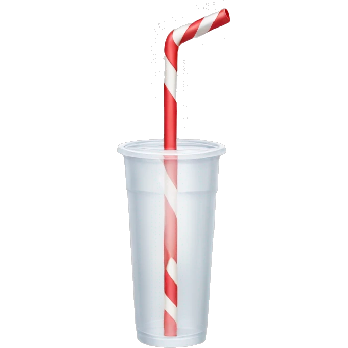 a plastic straw red and white emoji