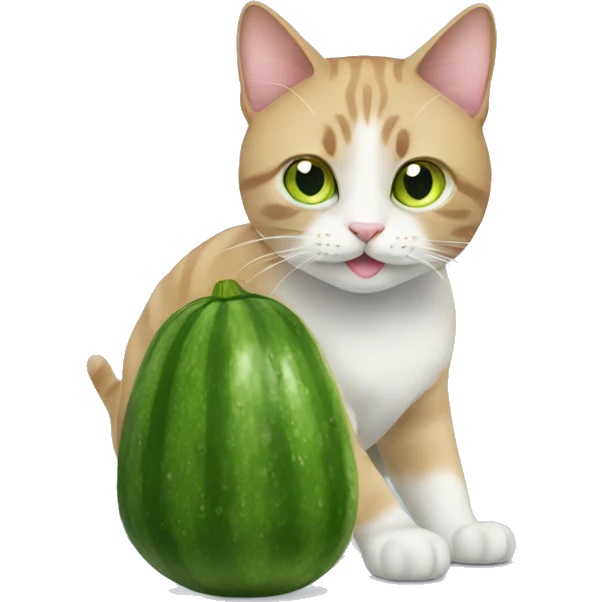 Cat with cucumber emoji