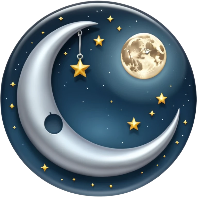 Moon charm – silver crescent moon emoji