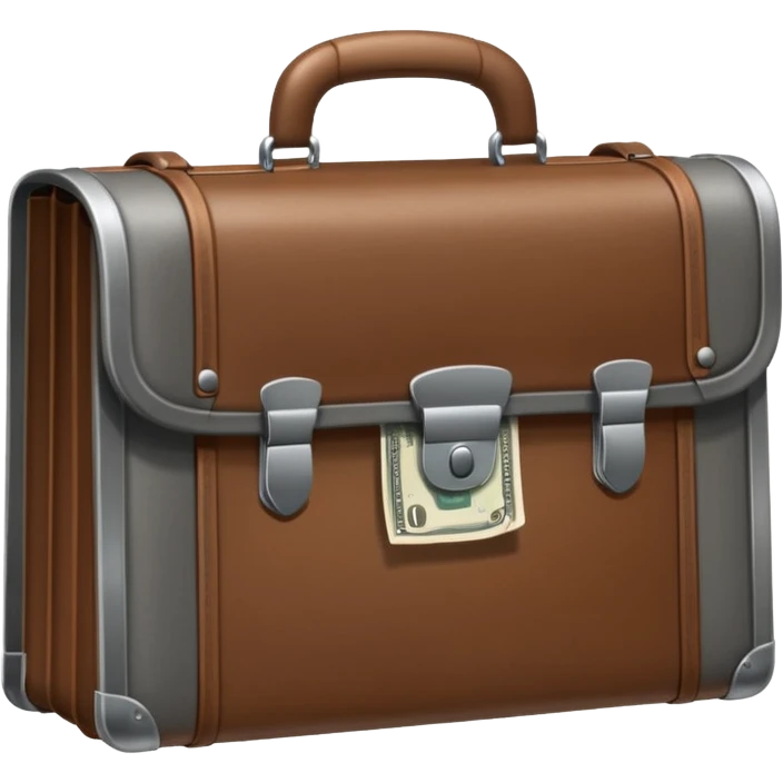 a briefcase with money, and in front of it a prison grate emoji