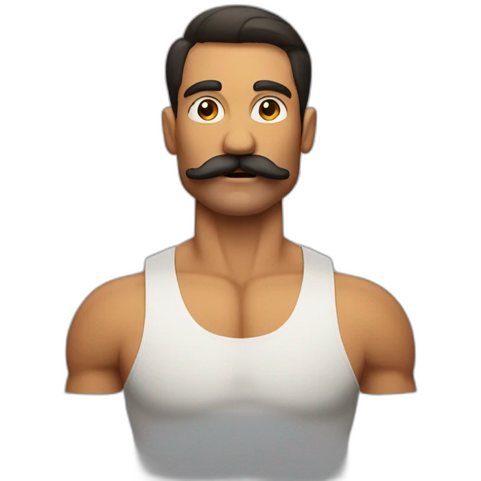 Muscles mustache expressive Cuban man emoji