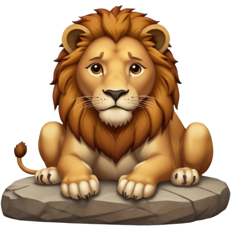 lion with its paws resting on a surface emoji