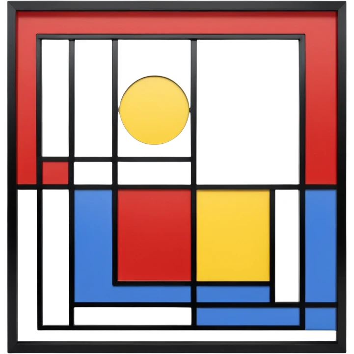 Piet Mondrian, Composition with Red Blue and Yellow painting frame emoji
