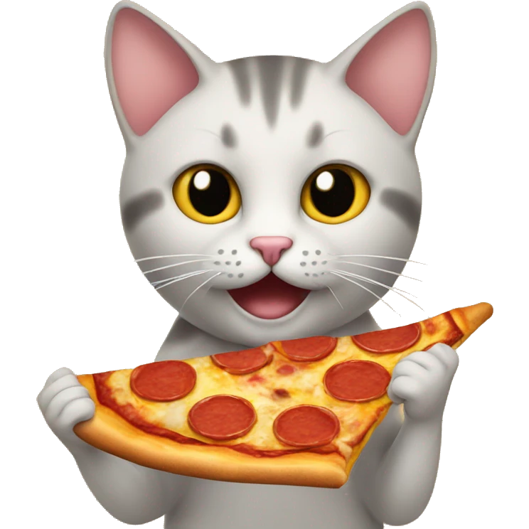 Cat eating pizza  emoji