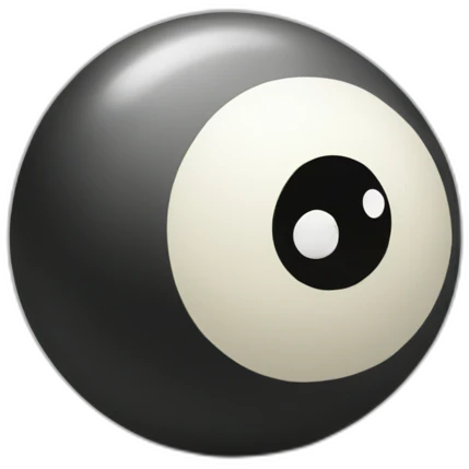 Boule de billard noir avec un 8 emoji