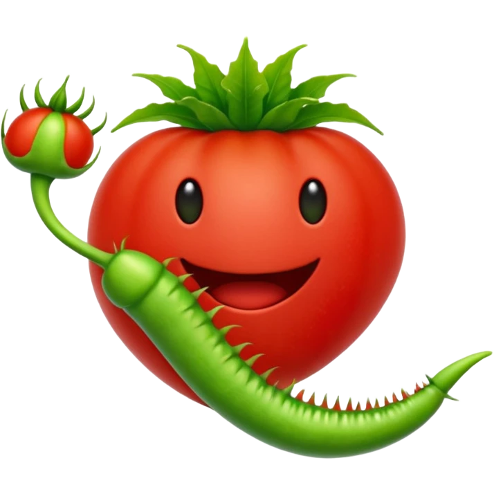 hybrid fusion of tomato and venus flytrap emoji emoji