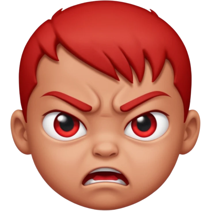a baby all red red angry face  emoji