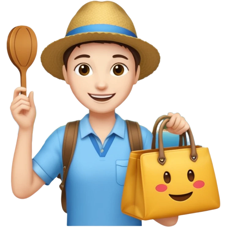 city tourist with souvenir bag emoji