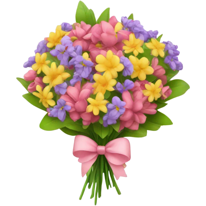 bouquet of flowers with bow emoji