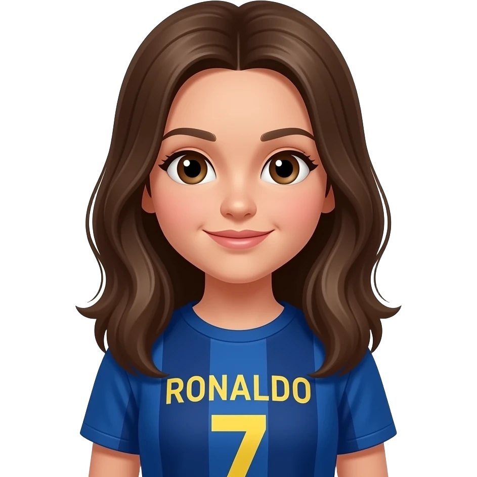A girl wearing Ronaldo‘s T-shirt emoji