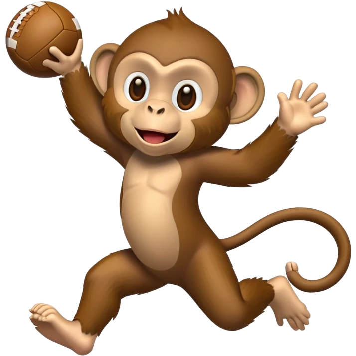 Monkey playing football emoji