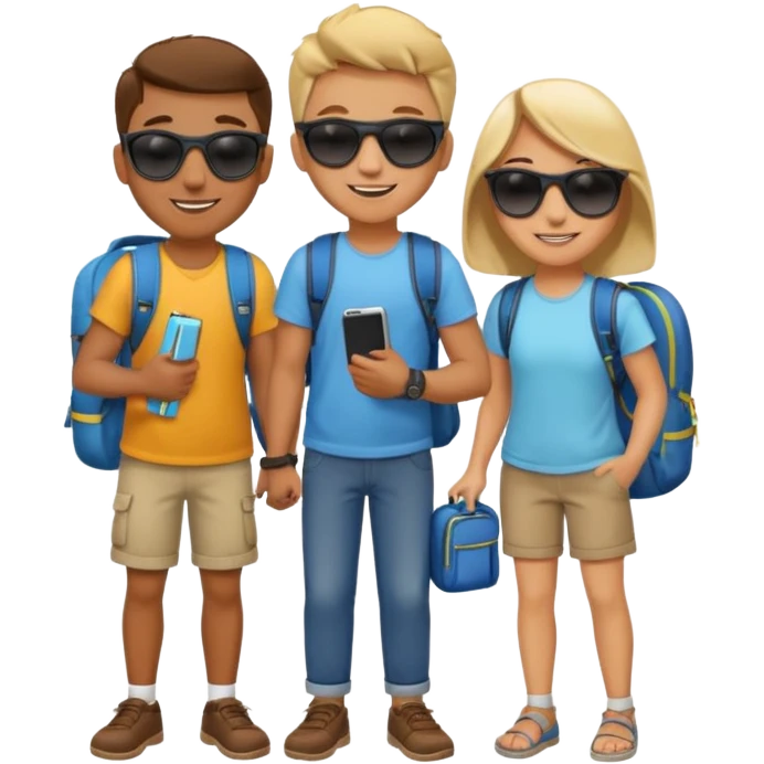 group of friends travelling emoji