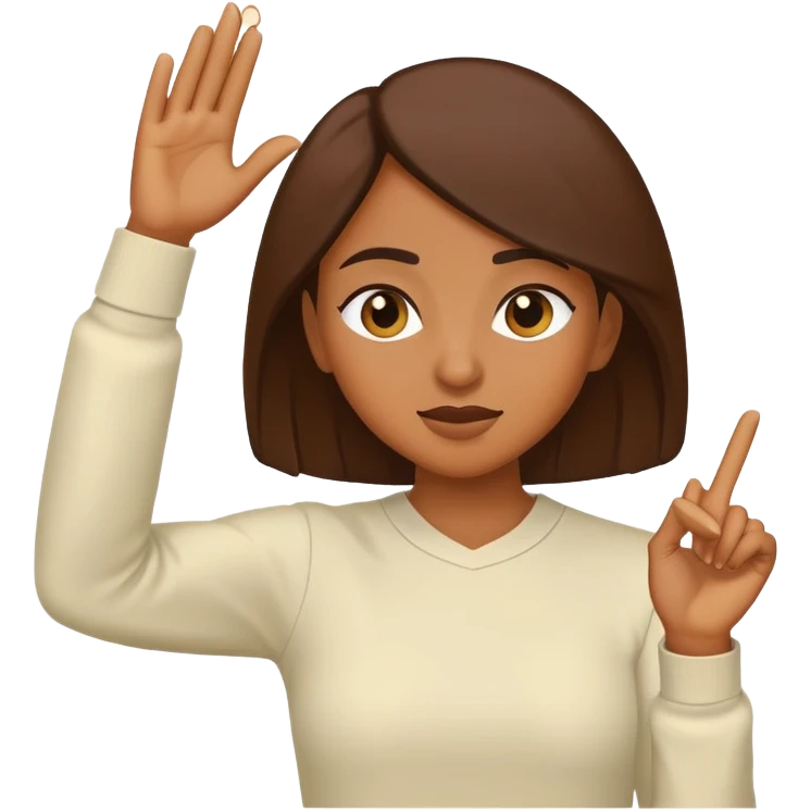 Brown woman doing dab emoji