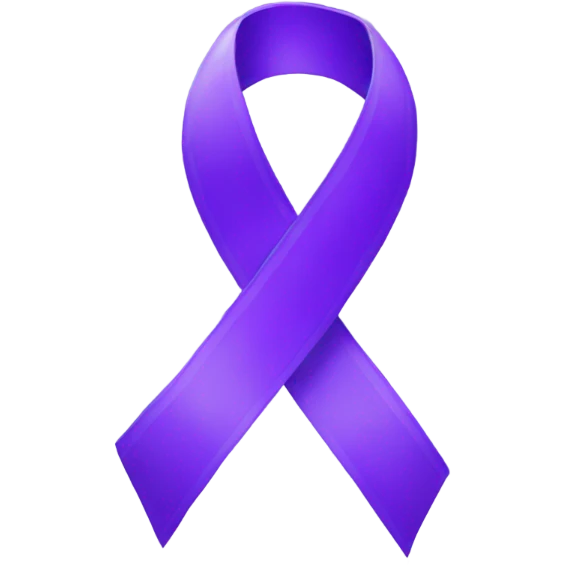 Purple ribbon, white background emoji