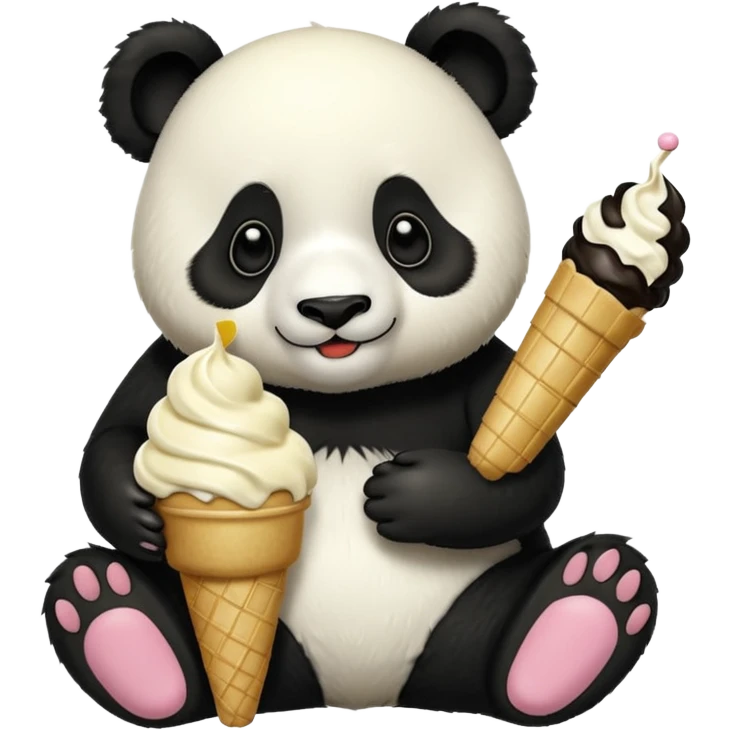 Panda eating ice cream emoji