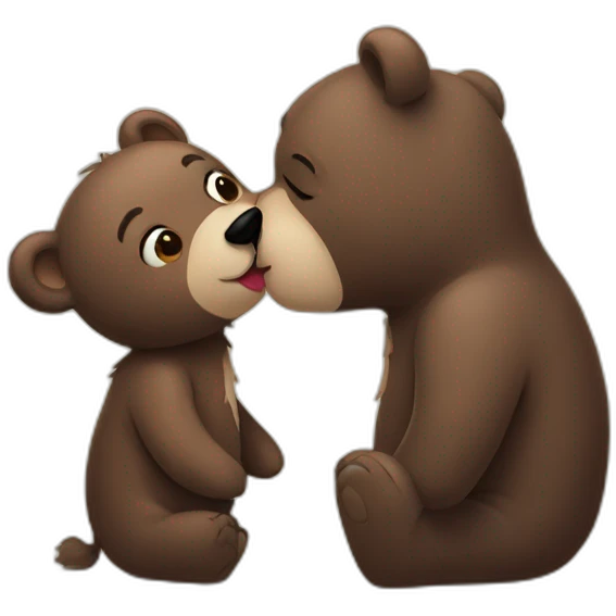 A bear kisses a bear  emoji