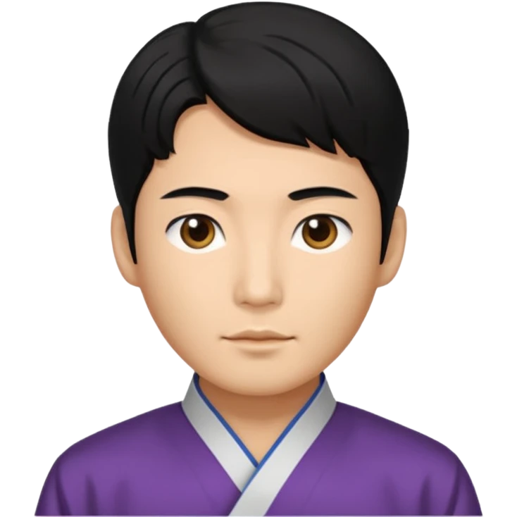A Korean prince walking around his palace is real, black hair and face emoji