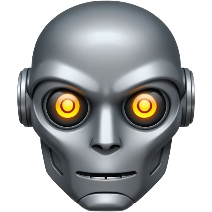 evil robot. Only its head. Low details emoji