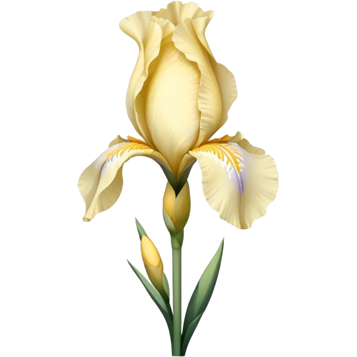 single Cream Iris, straight stem emoji