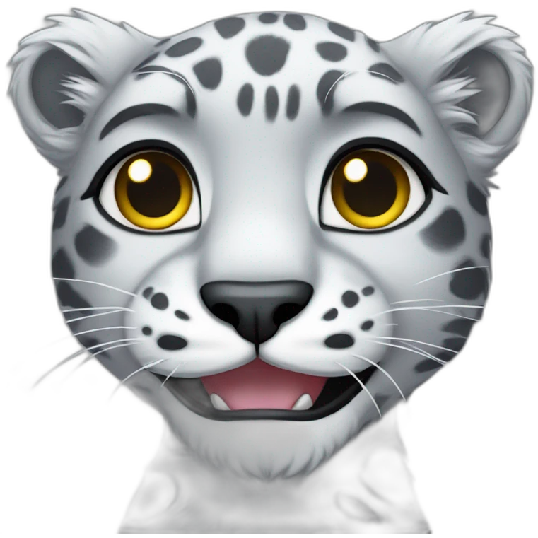 snow leopard shaking paws emoji