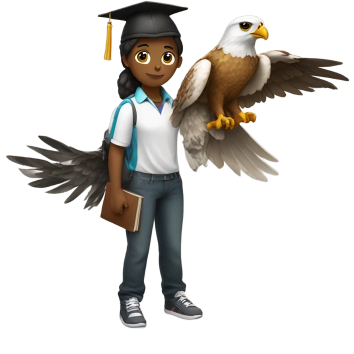 student with falcon and university hat  emoji