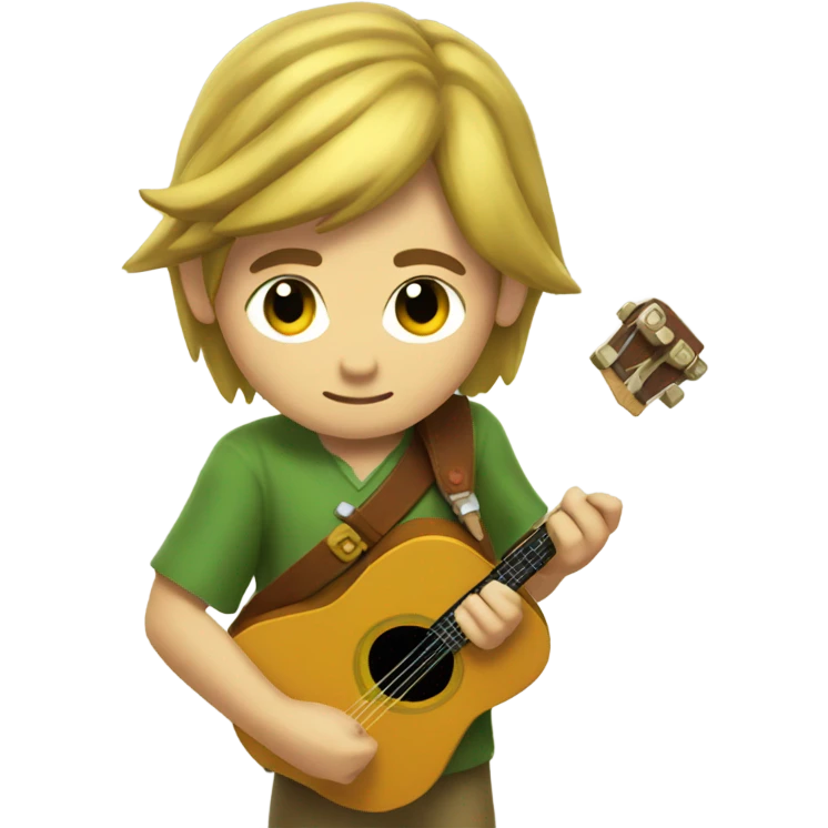 Link from Zelda playing guitar emoji