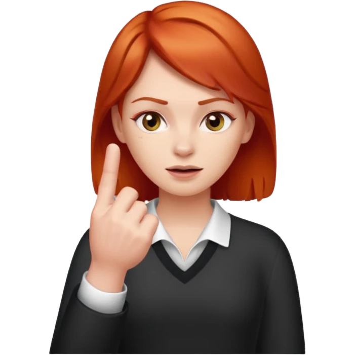 Red head with middle finger emoji