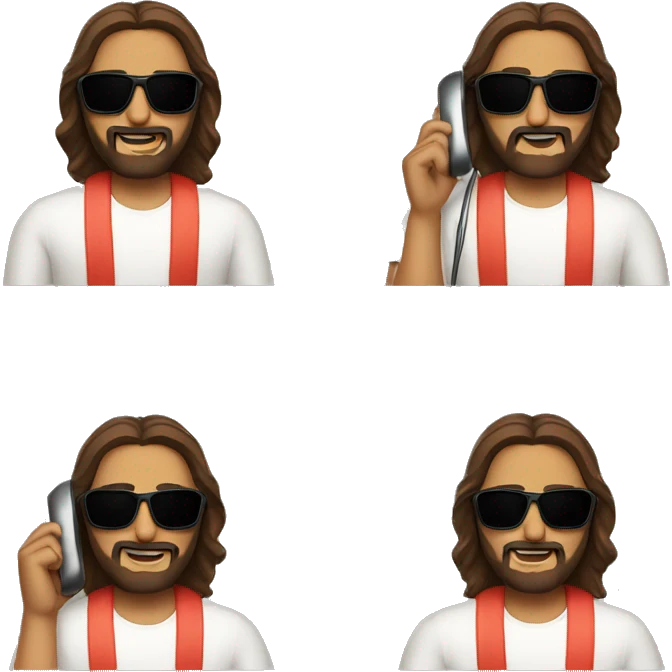 Jesús wearing sunglasses while on the phone  emoji