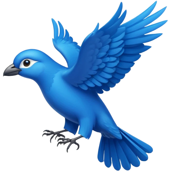 flying blue bird emoji