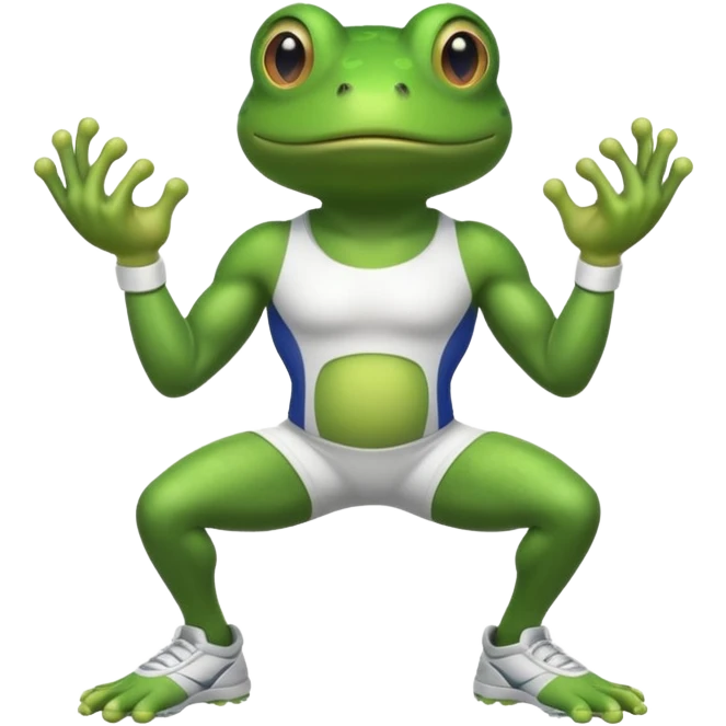 frog with white athlete emoji
