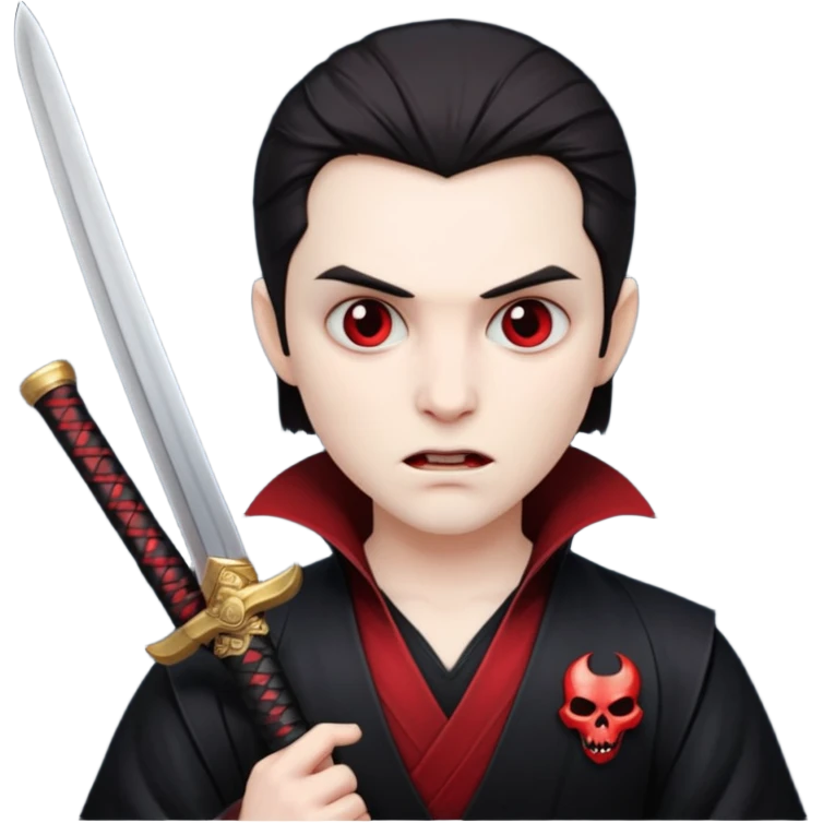 Vampire with katana. emoji