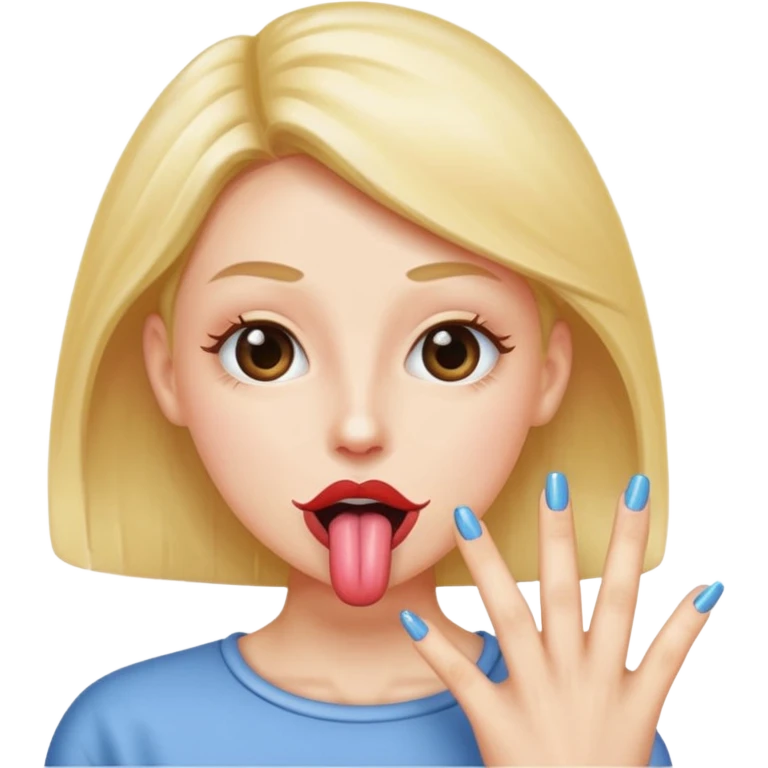 Tongue sticking out with nails  emoji