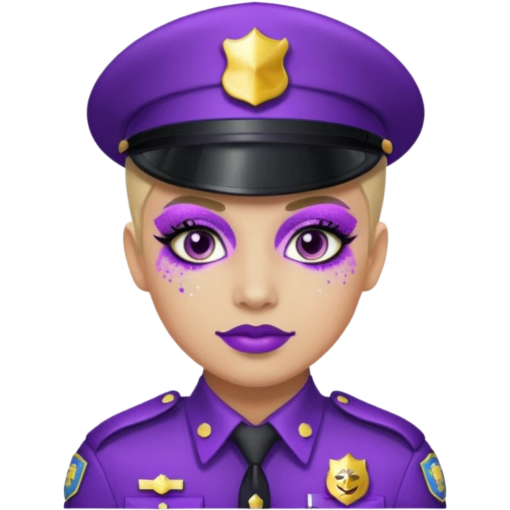 glitter purple officer emoji