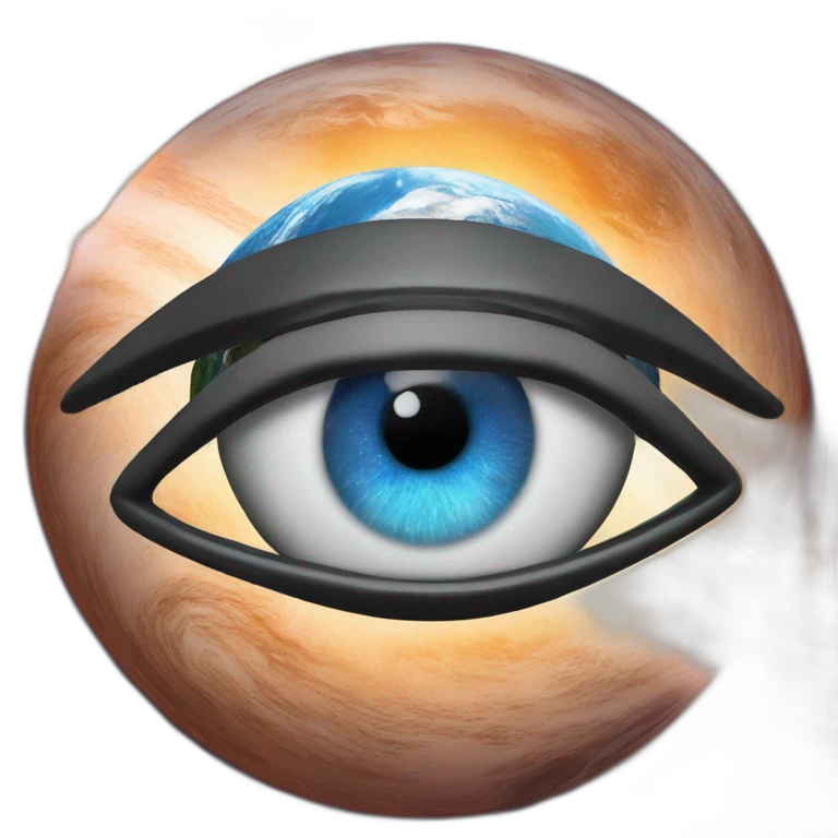 planet earth with an Eye of Horus emoji