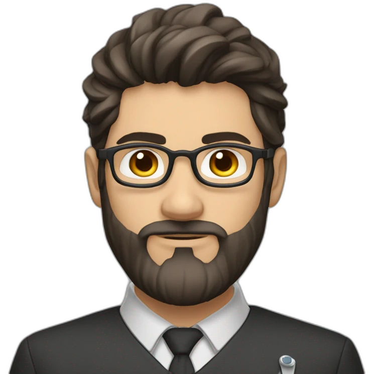 Giovanni Gosch Berton medical student with short beard, dark heir and no glasses emoji