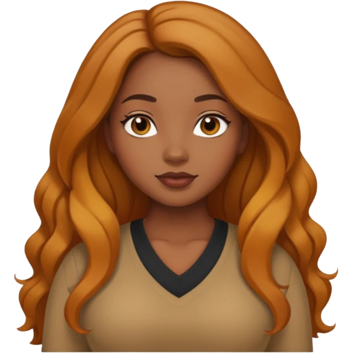 Curvy, NSFW, light brown long hair, pretty black girl wearing fall colors emoji