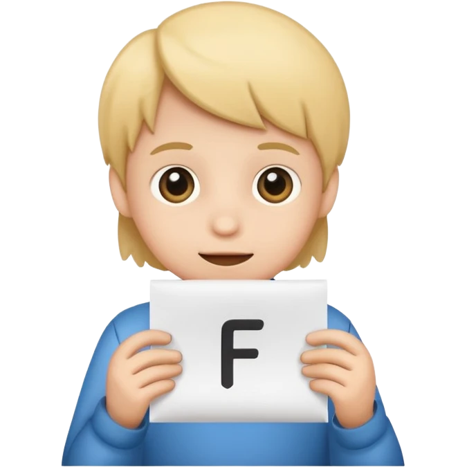 make the kid hold a paper that says F emoji