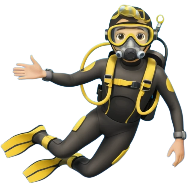 scuba diver with bubbles emoji